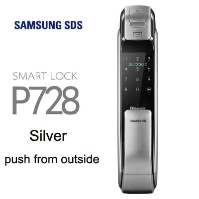 SAMSUNG SHP-DP728 Keyless BlueTooth Fingerprint PUSH PULL Two Way Digital Door Lock English Version Big Mortise Three Colors