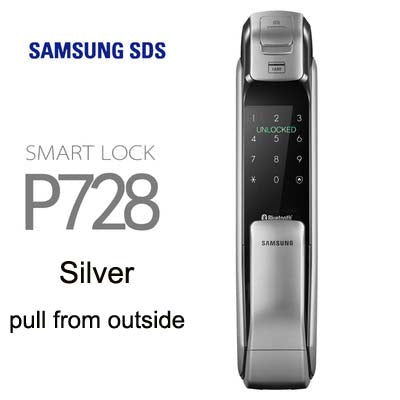 SAMSUNG SHP-DP728 Keyless BlueTooth Fingerprint PUSH PULL Two Way Digital Door Lock English Version Big Mortise Three Colors