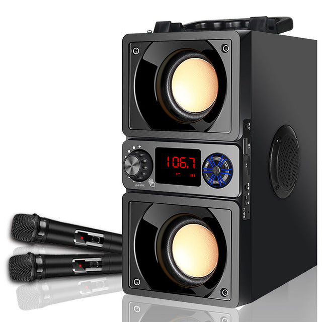 Portable Speaker Bluetooth 5.0 Outdoor Wireless 6D Surround Stereo FM Radio Microphone Support TF Card KTV Party Subwoofer