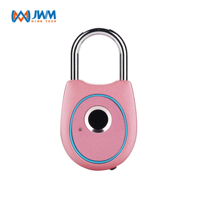 JWM Fingerprint Lock Smart Door Padlock lock Anti-Theft Keyless Electric Padlock Security USB Rechargeable Luggage Lock