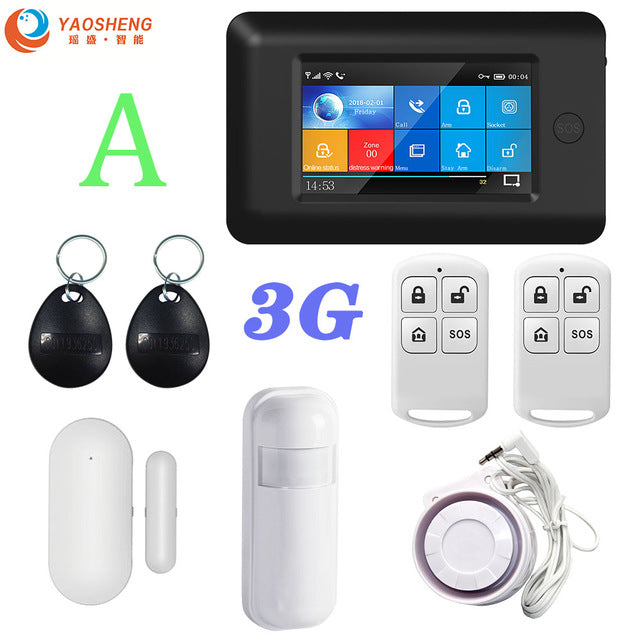 3G Version TFT All Touch Screen WIFI GPRS Wireless APP Remote Control Smart Home Security Alarm Systems For IOS/Android System