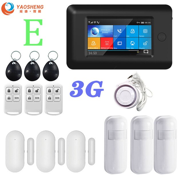 3G Version TFT All Touch Screen WIFI GPRS Wireless APP Remote Control Smart Home Security Alarm Systems For IOS/Android System