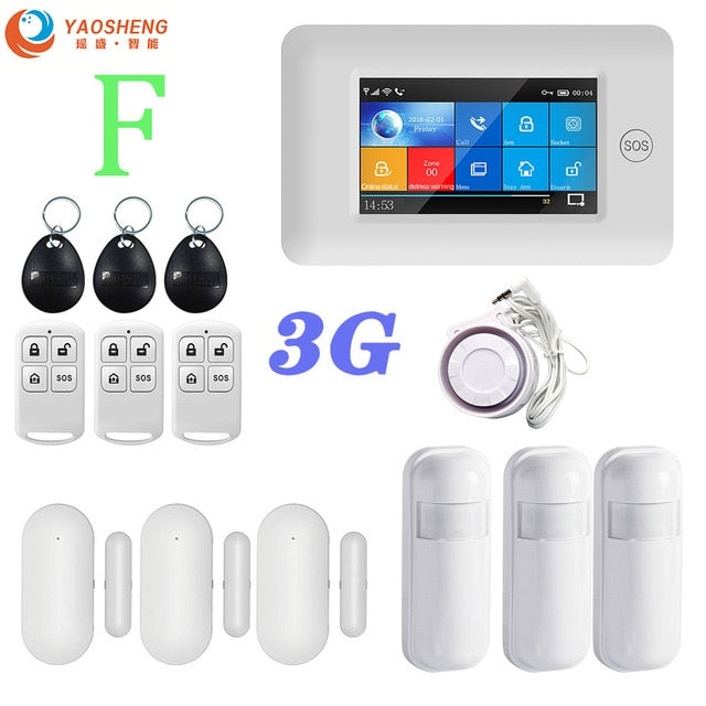 3G Version TFT All Touch Screen WIFI GPRS Wireless APP Remote Control Smart Home Security Alarm Systems For IOS/Android System