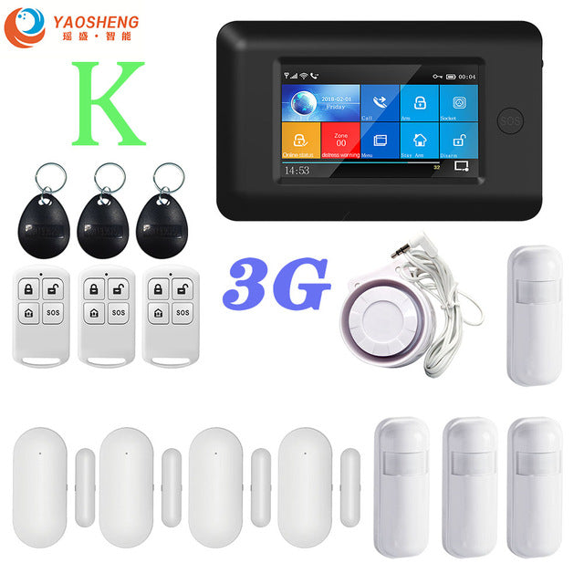 3G Version TFT All Touch Screen WIFI GPRS Wireless APP Remote Control Smart Home Security Alarm Systems For IOS/Android System