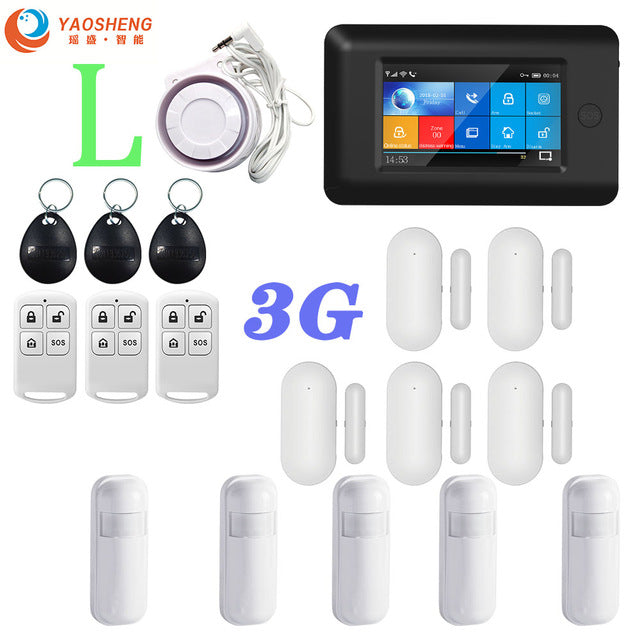 3G Version TFT All Touch Screen WIFI GPRS Wireless APP Remote Control Smart Home Security Alarm Systems For IOS/Android System