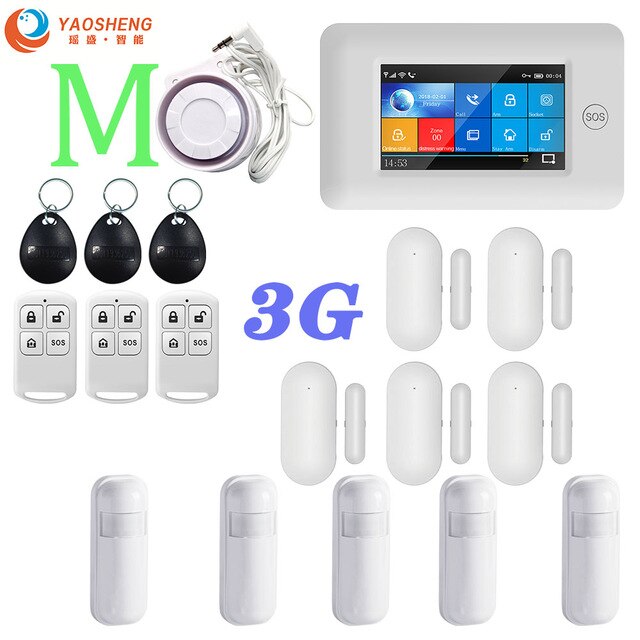 3G Version TFT All Touch Screen WIFI GPRS Wireless APP Remote Control Smart Home Security Alarm Systems For IOS/Android System