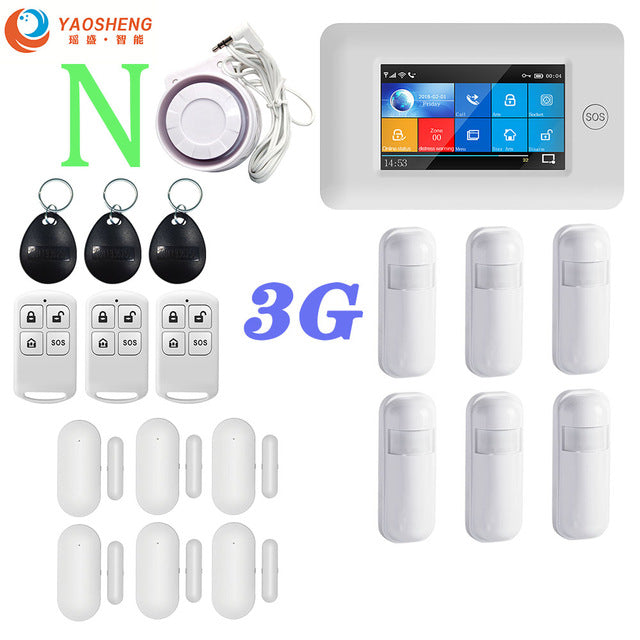 3G Version TFT All Touch Screen WIFI GPRS Wireless APP Remote Control Smart Home Security Alarm Systems For IOS/Android System