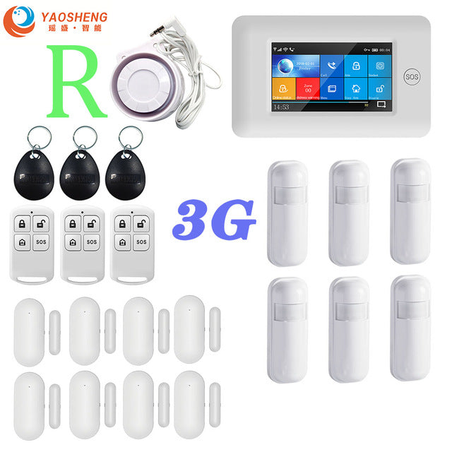 3G Version TFT All Touch Screen WIFI GPRS Wireless APP Remote Control Smart Home Security Alarm Systems For IOS/Android System