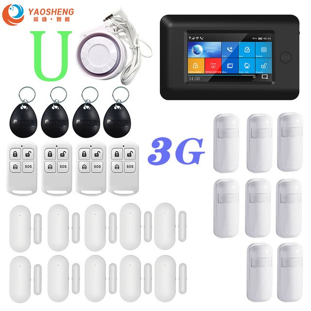 3G Version TFT All Touch Screen WIFI GPRS Wireless APP Remote Control Smart Home Security Alarm Systems For IOS/Android System