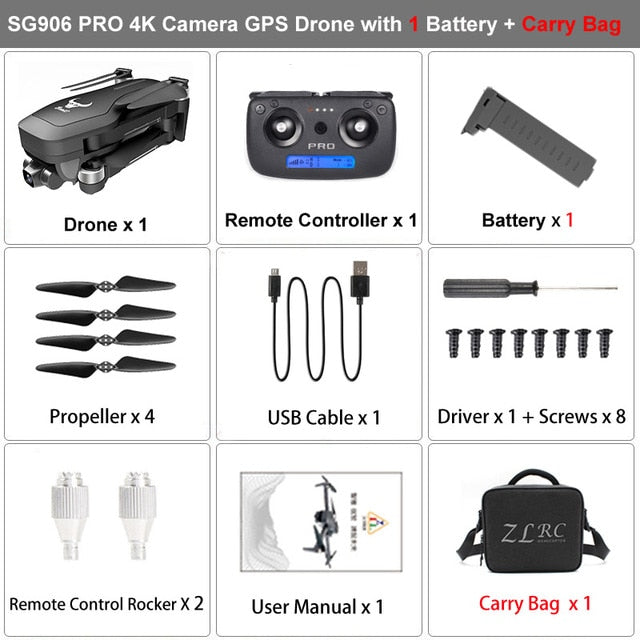 ZLRC Beast SG906 Pro Brushless Motor GPS 5G WIFI FPV 2-Axis Gimbal Professional 4K HD Camera RC Drone Quadcopter Support SD Card