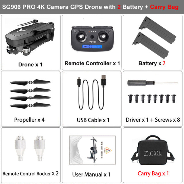 ZLRC Beast SG906 Pro Brushless Motor GPS 5G WIFI FPV 2-Axis Gimbal Professional 4K HD Camera RC Drone Quadcopter Support SD Card