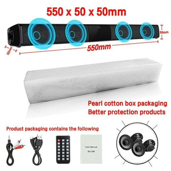 2020 New Luxury Upgrade Best Sound Quality Wireless Bluetooth Soundbar Speaker TV Home Theater Soundbar Subwoofer with RCA Line