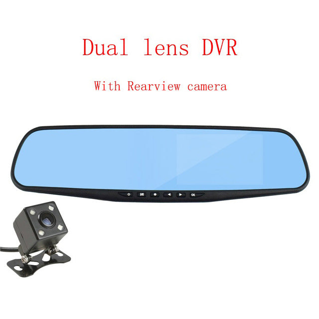 Dual Lens Car DVR Camera Full HD 1080P Video Recorder Rearview DVR Mirror With Rear view DVR Dash cam Auto registrater