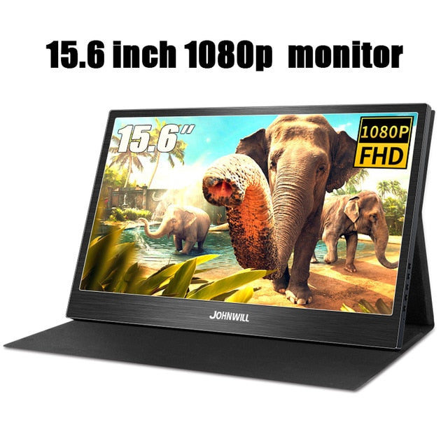 Portable Monitor 15.6” LCD USB Type C Hdmi gaming monitor ips 1080p HD display for PS4 Laptop Phone Xbox Switch Pc with Case