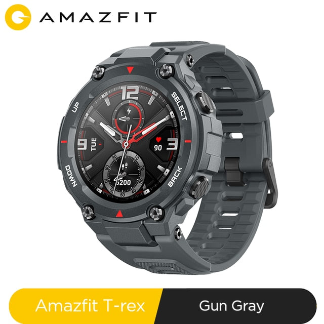 New 2020 CES Amazfit T-rex T rex Smartwatch 5ATM 14 Sports Modes Smart Watch GPS/GLONASS MIL-STD for iOS Android phone