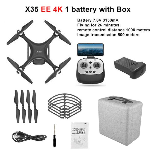 LAUMOX X35 Drone GPS WiFi 4K HD Camera Profissional RC Quadcopter Brushless Motor Drones Gimbal Stabilizer 26 minute flight
