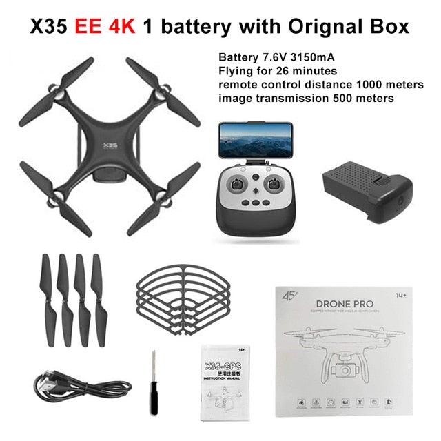LAUMOX X35 Drone GPS WiFi 4K HD Camera Profissional RC Quadcopter Brushless Motor Drones Gimbal Stabilizer 26 minute flight
