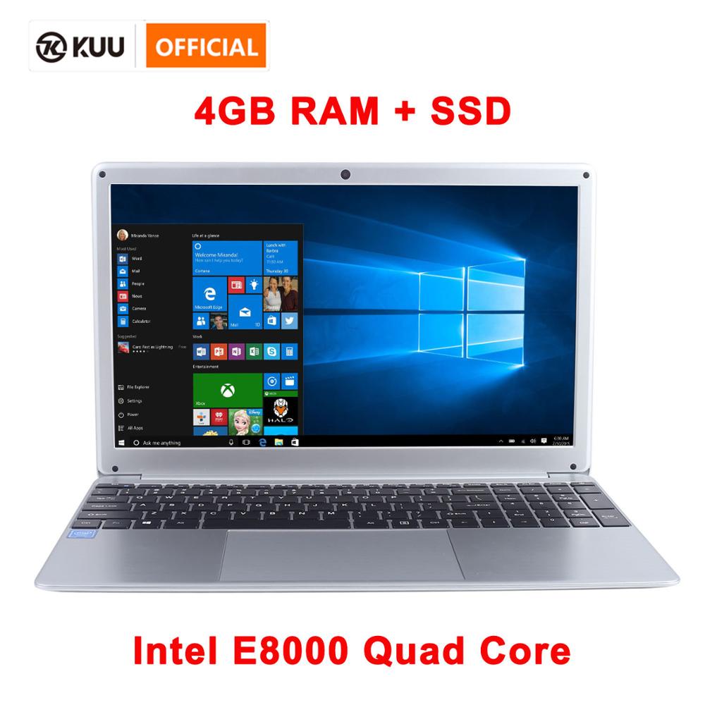 15.6 Inch 1080P Laptop Intel E8000 Quad Core 4GB RAM 128GB 256GB SSD Notebook with Bluetooth webcam WiFi for Student Office