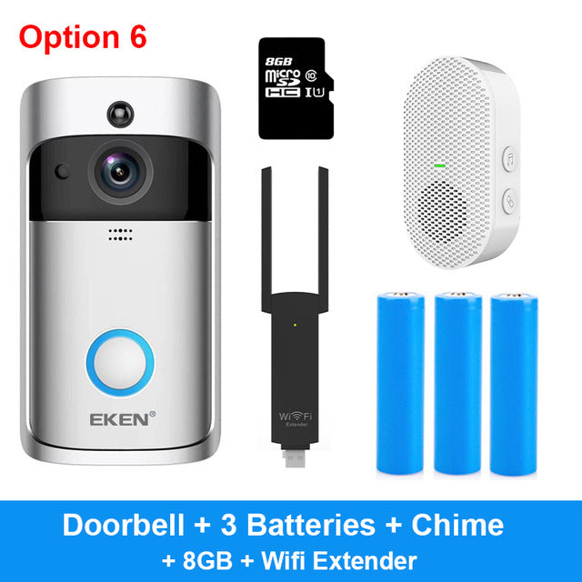 EKEN V5 Video Doorbell Smart Wireless WiFi Security Door Bell Visual Recording Home Monitor Night Vision Intercom door phone