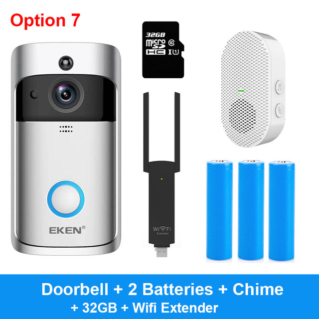 EKEN V5 Video Doorbell Smart Wireless WiFi Security Door Bell Visual Recording Home Monitor Night Vision Intercom door phone