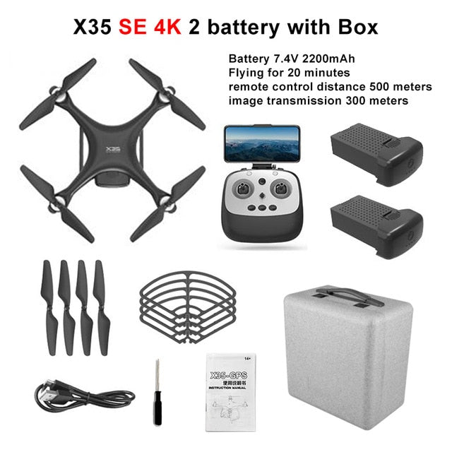 LAUMOX X35 Drone GPS WiFi 4K HD Camera Profissional RC Quadcopter Brushless Motor Drones Gimbal Stabilizer 26 minute flight