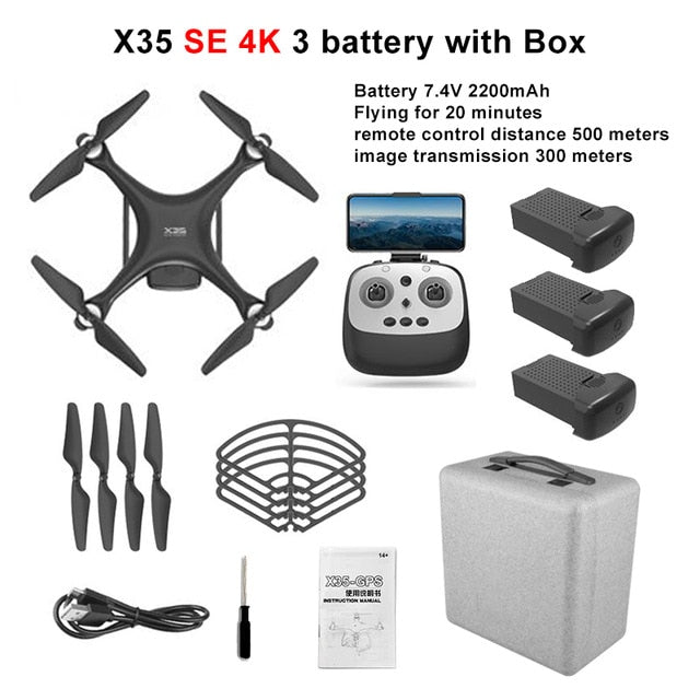 LAUMOX X35 Drone GPS WiFi 4K HD Camera Profissional RC Quadcopter Brushless Motor Drones Gimbal Stabilizer 26 minute flight