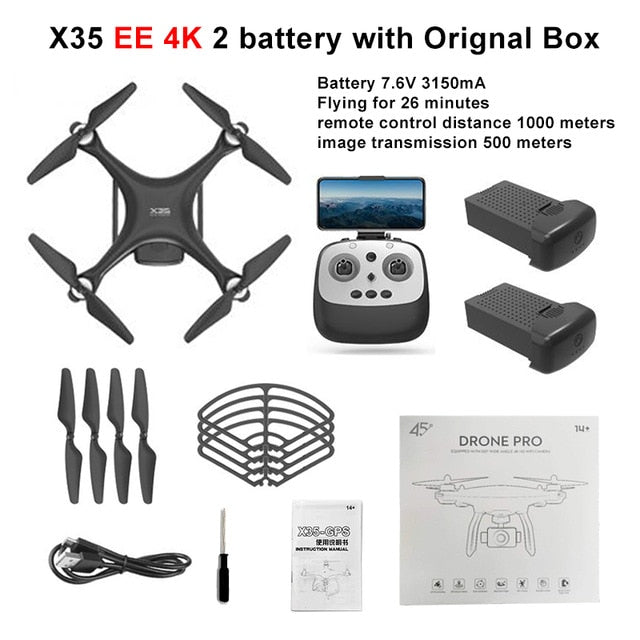 LAUMOX X35 Drone GPS WiFi 4K HD Camera Profissional RC Quadcopter Brushless Motor Drones Gimbal Stabilizer 26 minute flight
