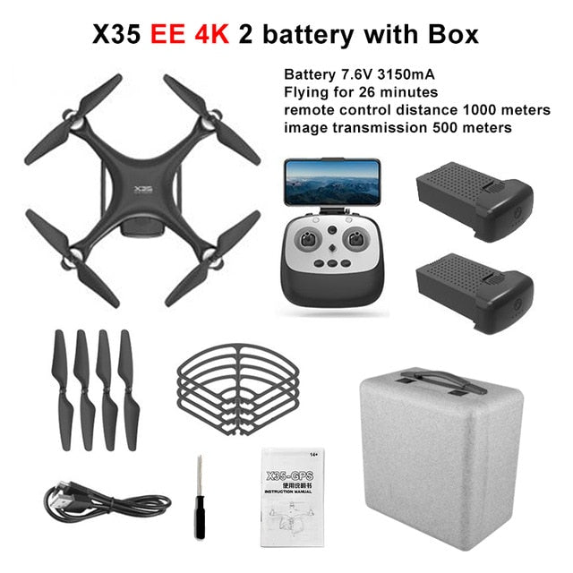 LAUMOX X35 Drone GPS WiFi 4K HD Camera Profissional RC Quadcopter Brushless Motor Drones Gimbal Stabilizer 26 minute flight