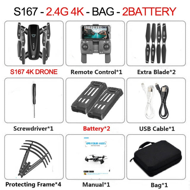 2020 New GPS Drone With Camera 5G WIFI FPV RC Foldable Quadcopter Drone 4K Off-Point Flying Gesture Photos Video Helicopter Toy