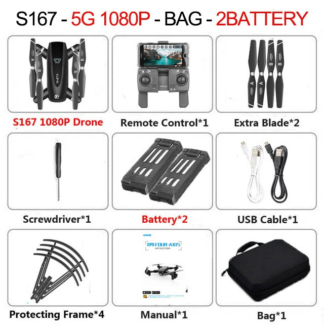 2020 New GPS Drone With Camera 5G WIFI FPV RC Foldable Quadcopter Drone 4K Off-Point Flying Gesture Photos Video Helicopter Toy