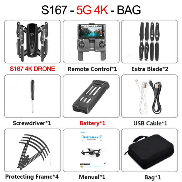 2020 New GPS Drone With Camera 5G WIFI FPV RC Foldable Quadcopter Drone 4K Off-Point Flying Gesture Photos Video Helicopter Toy