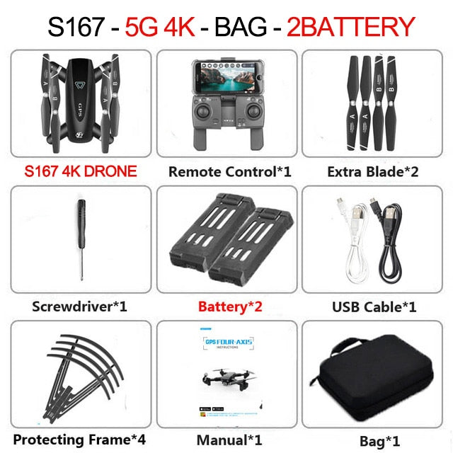 2020 New GPS Drone With Camera 5G WIFI FPV RC Foldable Quadcopter Drone 4K Off-Point Flying Gesture Photos Video Helicopter Toy