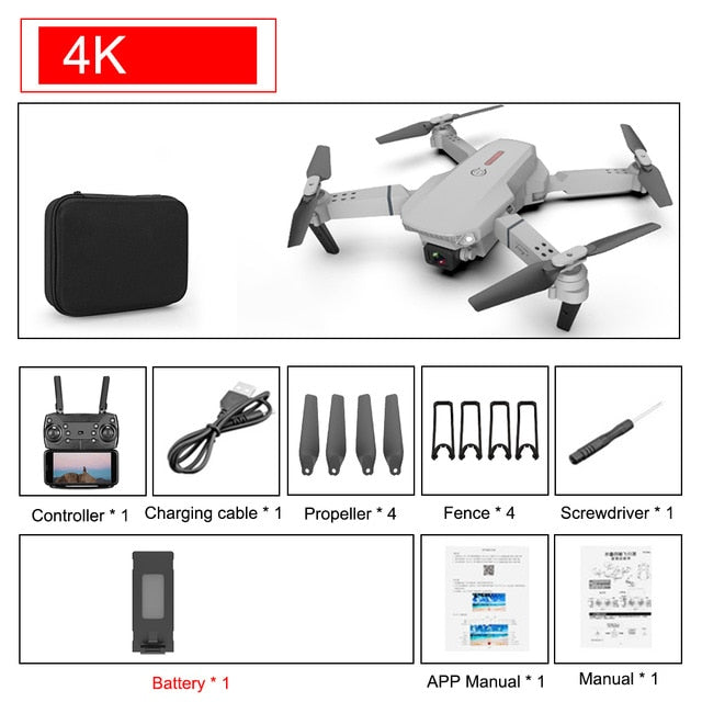 SHAREFUNBAY E88 pro drone 4k HD dual camera visual positioning 1080P WiFi fpv drone height preservation rc quadcopter