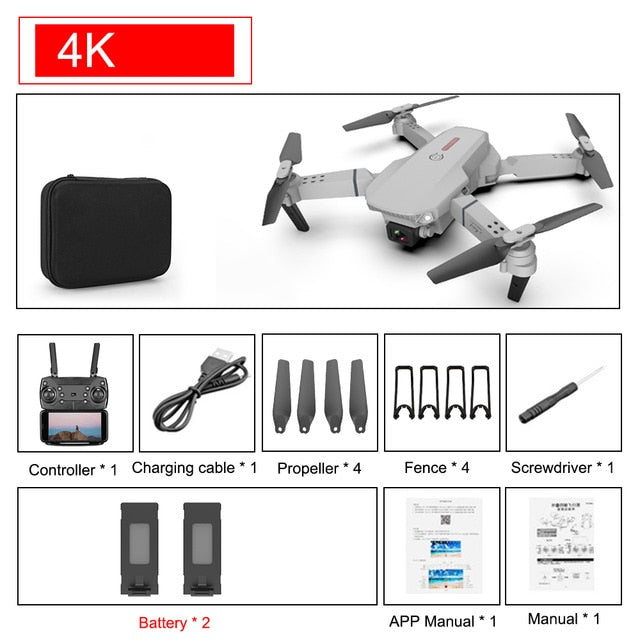 SHAREFUNBAY E88 pro drone 4k HD dual camera visual positioning 1080P WiFi fpv drone height preservation rc quadcopter