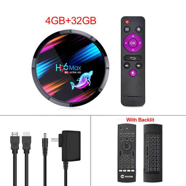 H96 Max X3 Smart TV Box Android 9.0 4GB RAM 32GB/64GB/128GB Amlogic S905X3 TVBox 2.4G/5G WIFI BT4.0 1000M 4K Media player H96Max