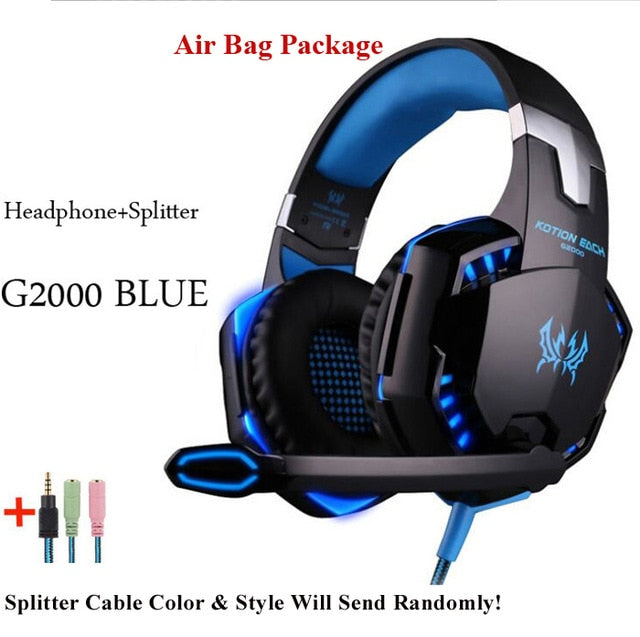 G2000 G9000 Gaming Headsets Big Headphones with Light Mic Stereo Earphones Deep Bass for PC Computer Gamer Laptop PS4 New X-BOX
