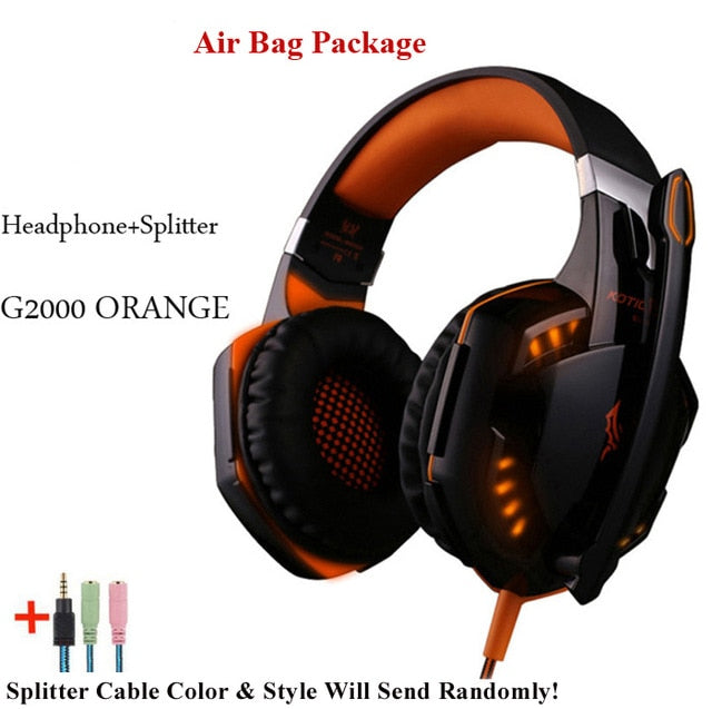 G2000 G9000 Gaming Headsets Big Headphones with Light Mic Stereo Earphones Deep Bass for PC Computer Gamer Laptop PS4 New X-BOX
