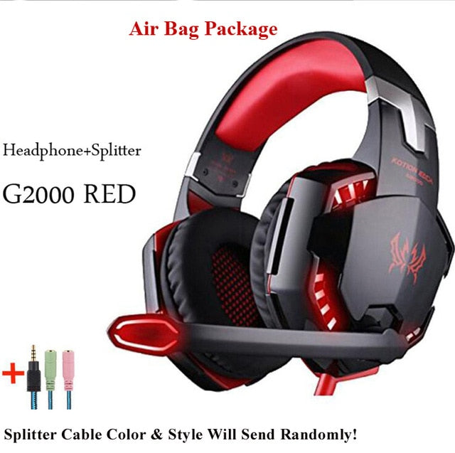 G2000 G9000 Gaming Headsets Big Headphones with Light Mic Stereo Earphones Deep Bass for PC Computer Gamer Laptop PS4 New X-BOX