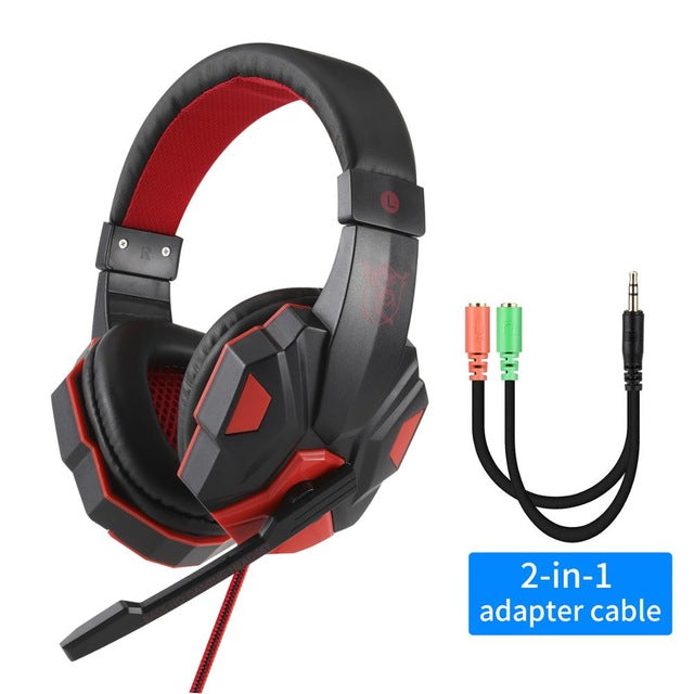 Professional Led Light Gaming Headphones for Computer PS4 Adjustable Bass Stereo PC Gamer Over Ear Wired Headset With Mic Gifts