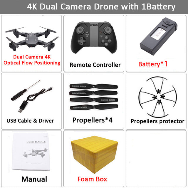 Visuo XS816 RC Drone with 50 Times Zoom WiFi FPV 4K Dual Camera Optical Flow Quadcopter Foldable Selfie Dron VS SG106 M70