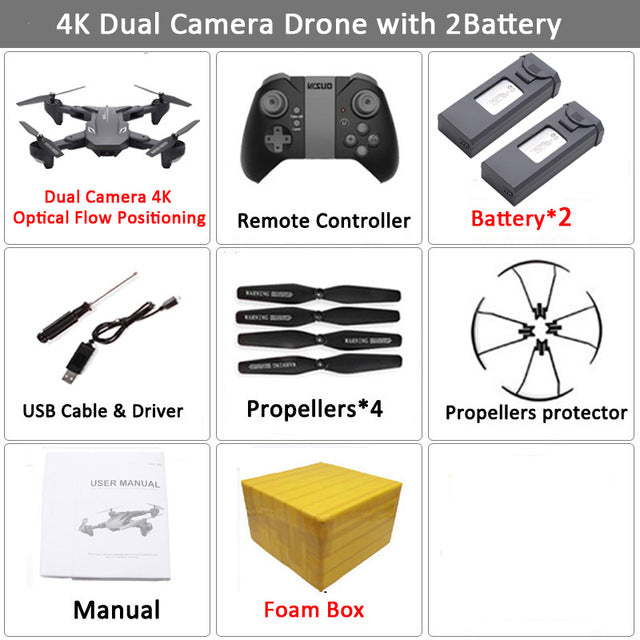 Visuo XS816 RC Drone with 50 Times Zoom WiFi FPV 4K Dual Camera Optical Flow Quadcopter Foldable Selfie Dron VS SG106 M70