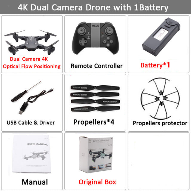 Visuo XS816 RC Drone with 50 Times Zoom WiFi FPV 4K Dual Camera Optical Flow Quadcopter Foldable Selfie Dron VS SG106 M70