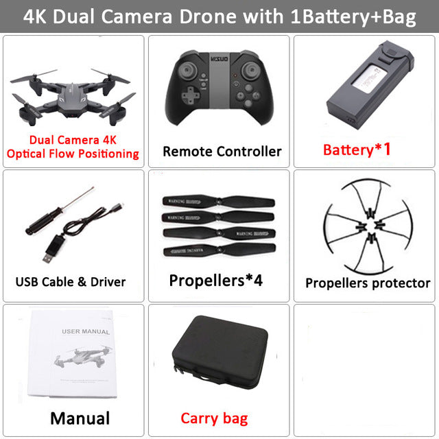 Visuo XS816 RC Drone with 50 Times Zoom WiFi FPV 4K Dual Camera Optical Flow Quadcopter Foldable Selfie Dron VS SG106 M70