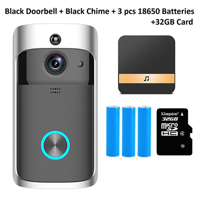 Wsdcam Smart Doorbell Camera Wifi Wireless Call Intercom Video-Eye for Apartments Door Bell Ring for Phone Home Security Cameras
