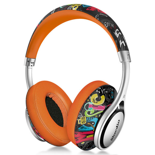 Bluedio A(Air) Bluetooth Headphones/Wireless Headset Fashionable Printed Wireless Headphone For Phone