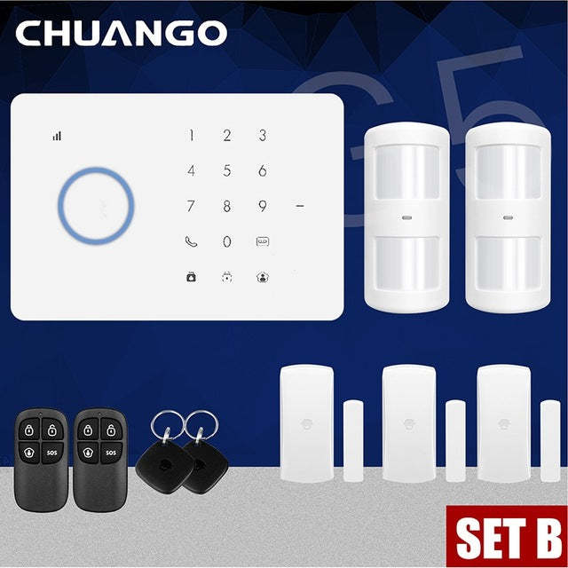 Home GSM Security Alarm System Kit APP Control With Smart Motion Detector Sensor