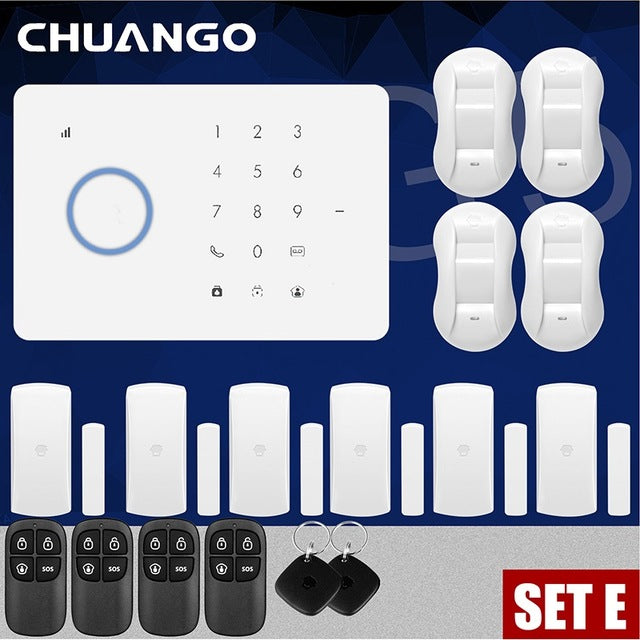 Home GSM Security Alarm System Kit APP Control With Smart Motion Detector Sensor