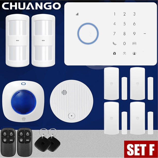 Home GSM Security Alarm System Kit APP Control With Smart Motion Detector Sensor