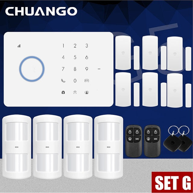 Home GSM Security Alarm System Kit APP Control With Smart Motion Detector Sensor