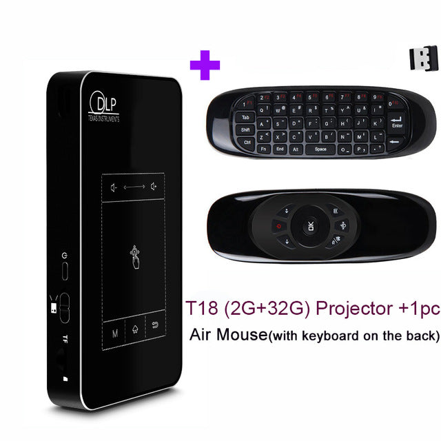 Smartldea T18 (2G+32G) Android 7.1.2 Smart Projector Mini DLP Projector Support AC3 HD 1080P Video Beamer Bluetooth Airplay DLNA